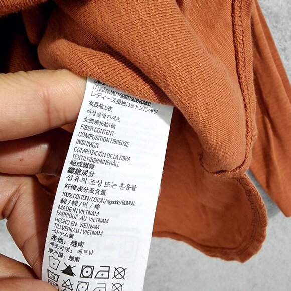 Kirkland Womens Rust Long-Sleeve T-Shirt  Small 100% Cotton Scoop Hem - Picture 6 of 7